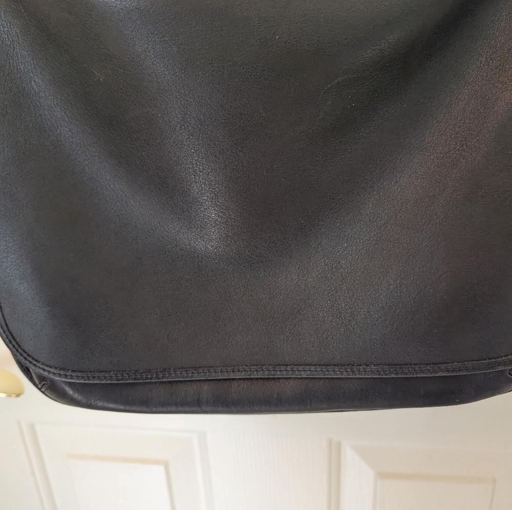 Coach Vintage Hippie Flap Saddle Soft Black Leather Large Crossbody Bag 9134 - Picture 4 of 14